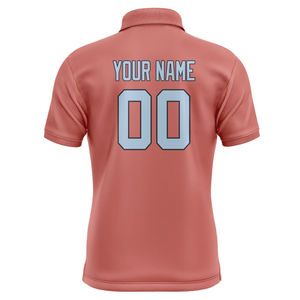 Custom Copper Rose Light Blue Short-Sleeve Polo Shirt