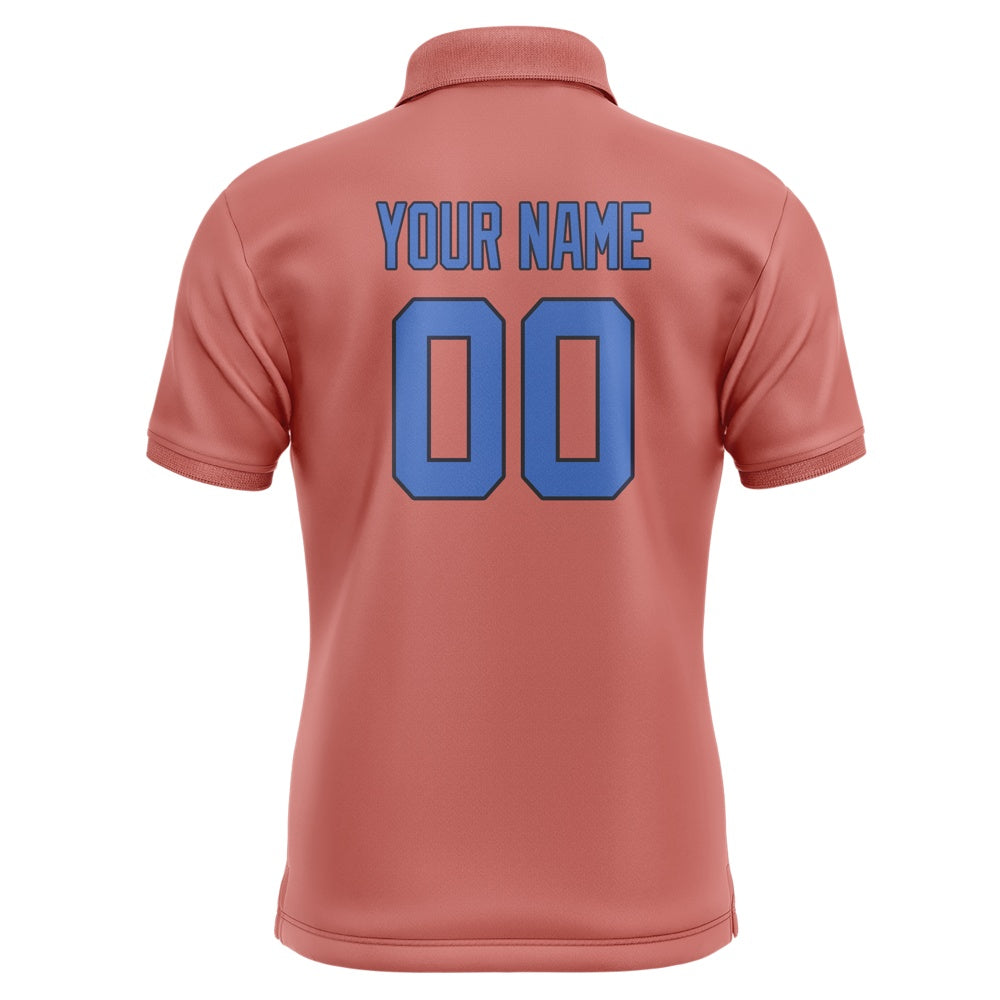 Custom Copper Rose Sky Blue Short-Sleeve Polo Shirt