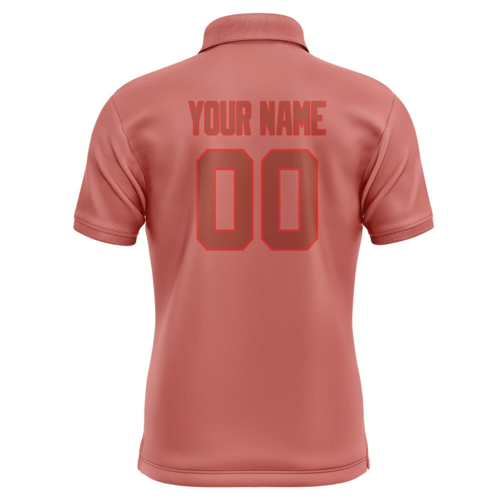 Custom Copper Rose Coral Red Short-Sleeve Polo Shirt