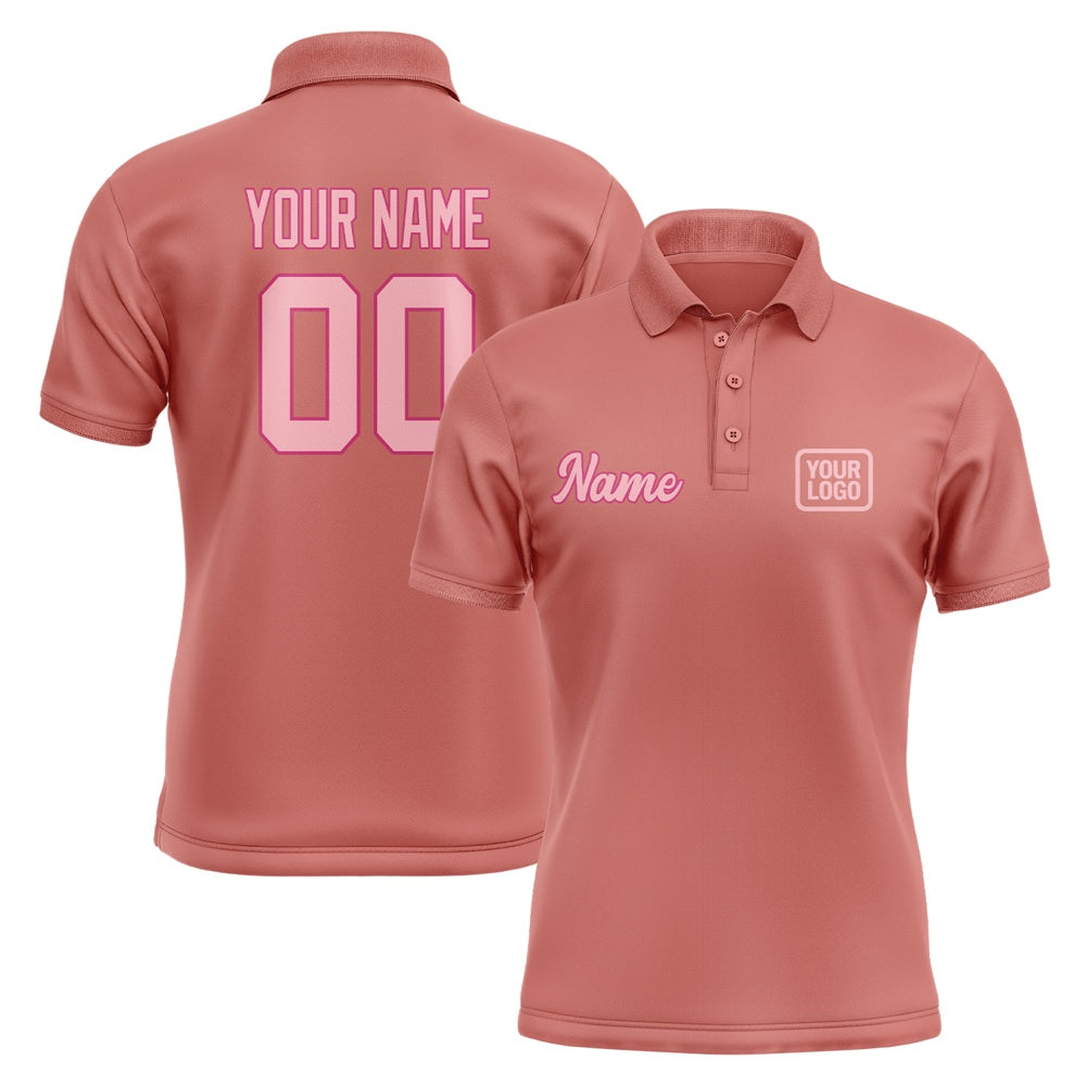 Custom Copper Rose Light Pink Short-Sleeve Polo Shirt