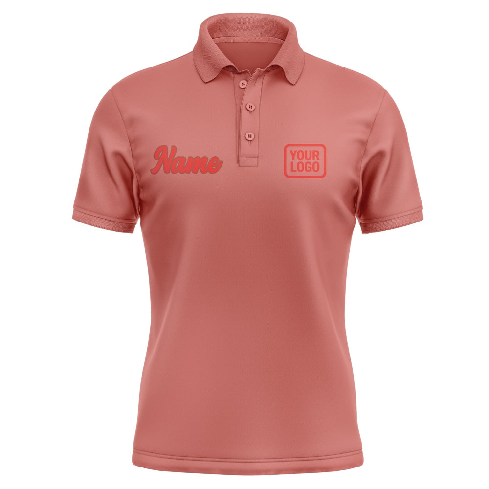 Custom Copper Rose Orange Red Short-Sleeve Polo Shirt