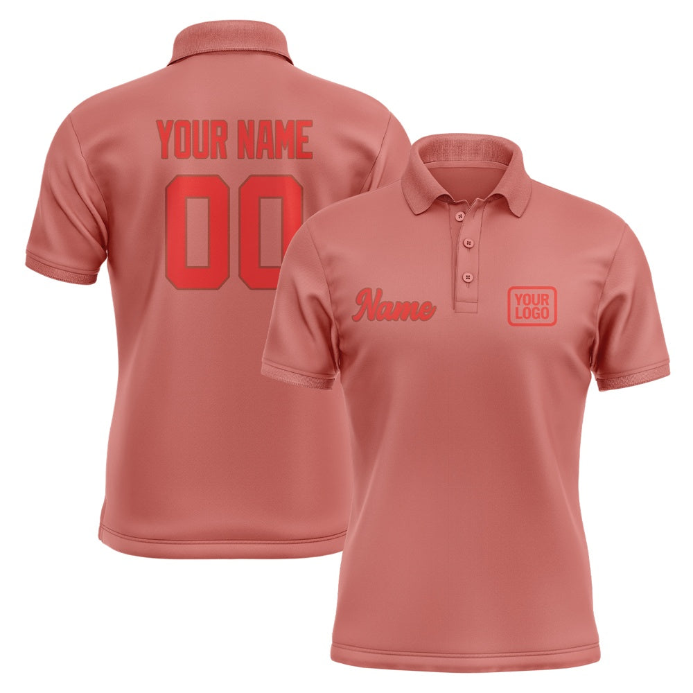 Custom Copper Rose Orange Red Short-Sleeve Polo Shirt