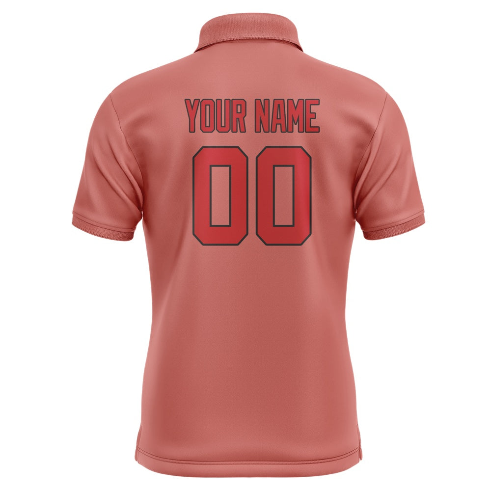 Custom Copper Rose Red Short-Sleeve Polo Shirt