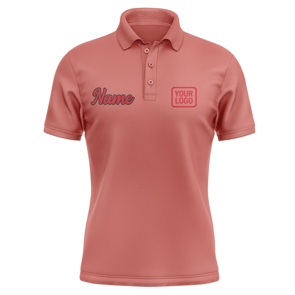 Custom Copper Rose Red Short-Sleeve Polo Shirt