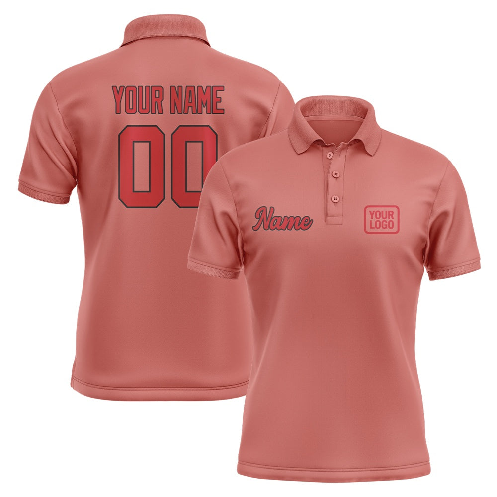 Custom Copper Rose Red Short-Sleeve Polo Shirt