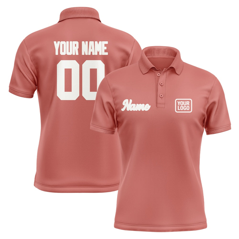 Custom Copper Rose White Short-Sleeve Polo Shirt