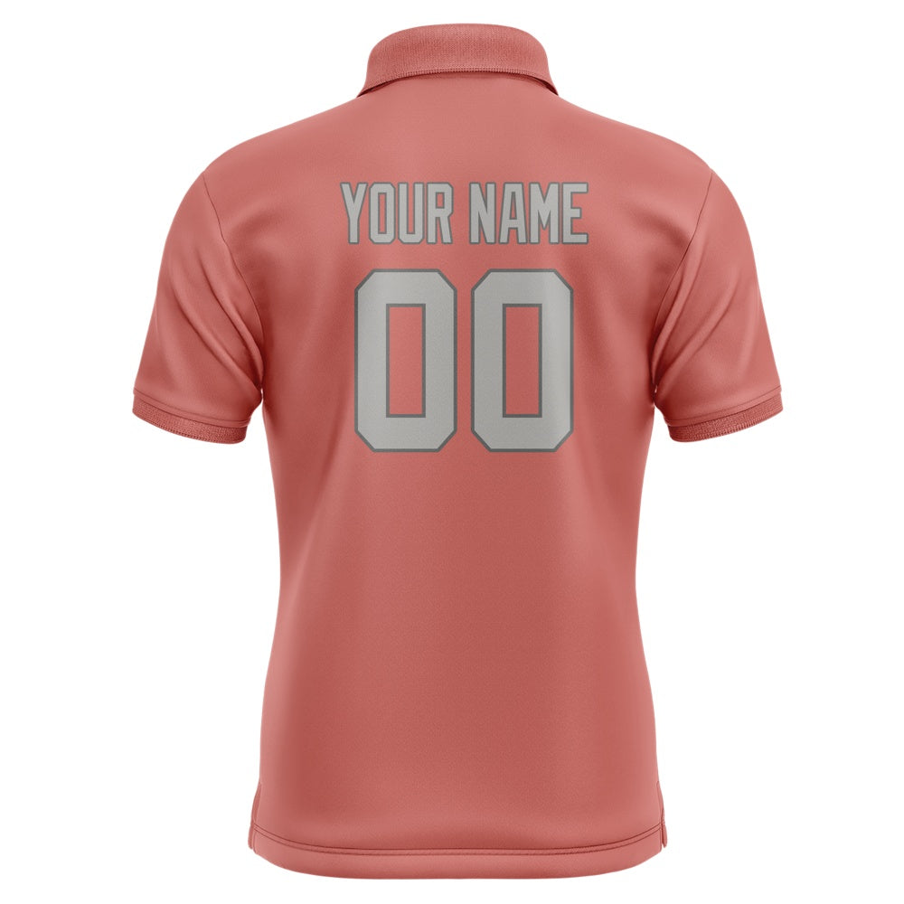 Custom Copper Rose Gray Short-Sleeve Polo Shirt
