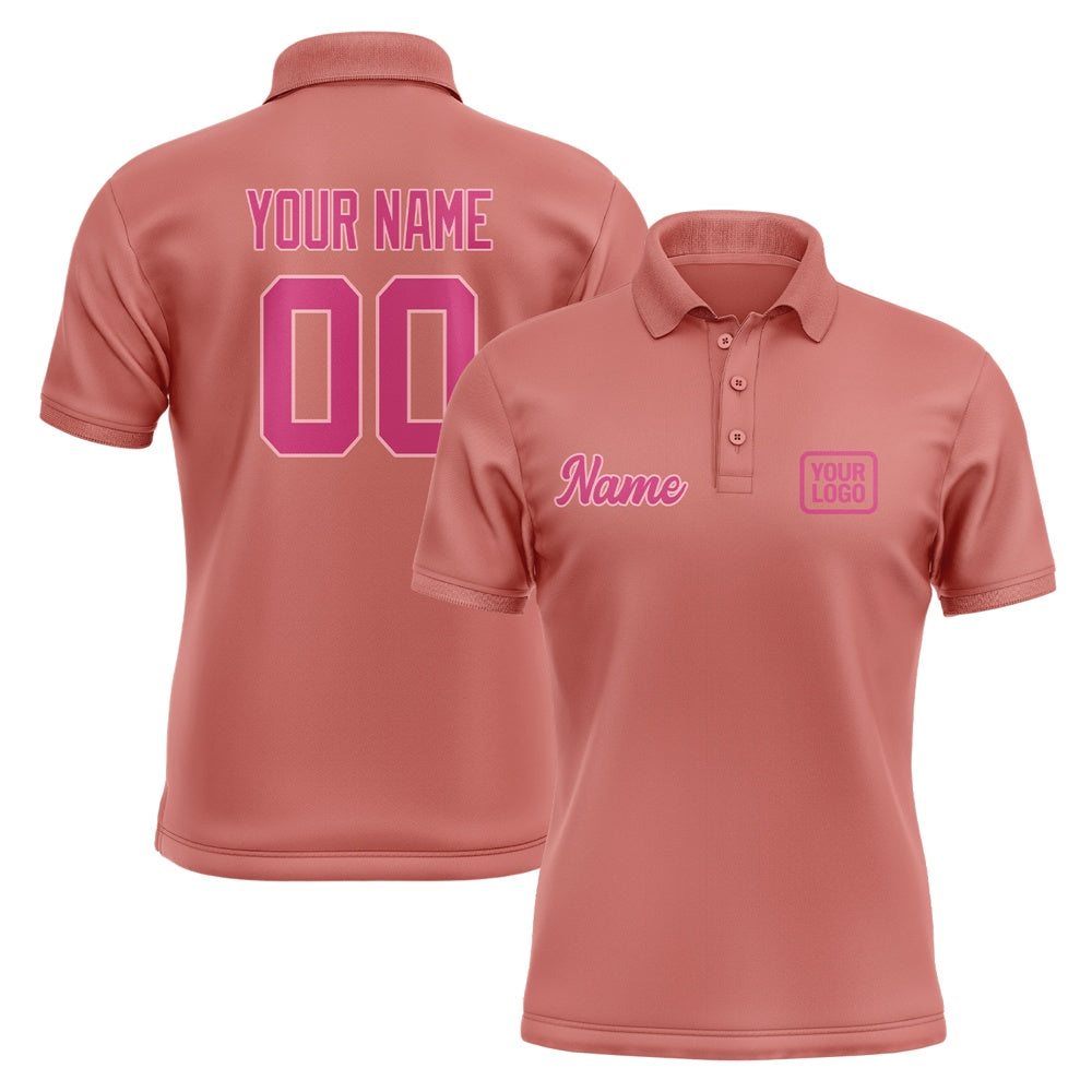 Custom Copper Rose Pink Short-Sleeve Polo Shirt