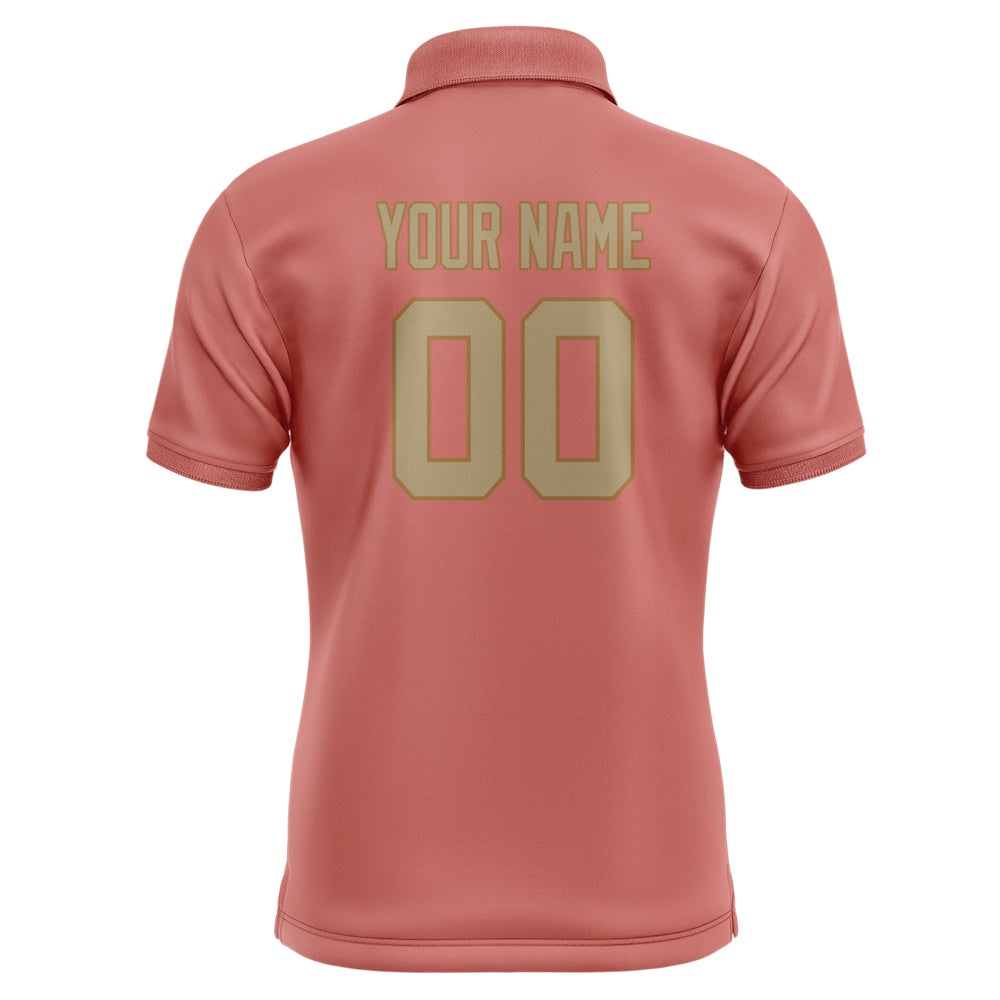 Custom Copper Rose Light Khaki Short-Sleeve Polo Shirt