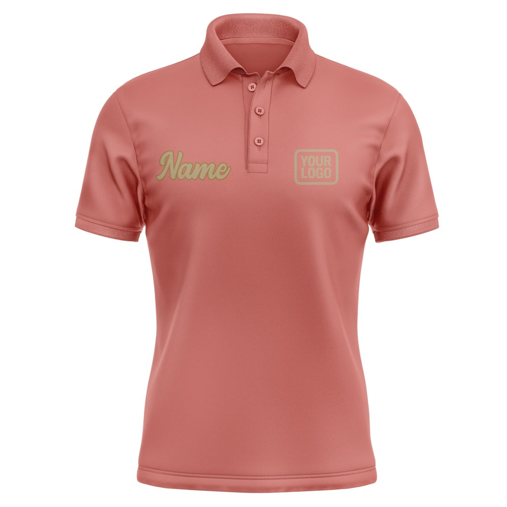 Custom Copper Rose Light Khaki Short-Sleeve Polo Shirt
