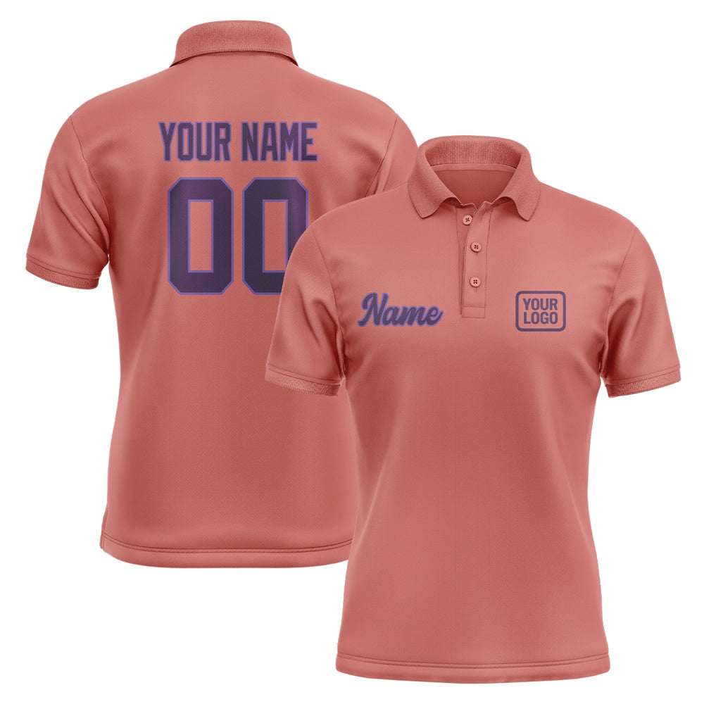 Custom Copper Rose Purple Short-Sleeve Polo Shirt