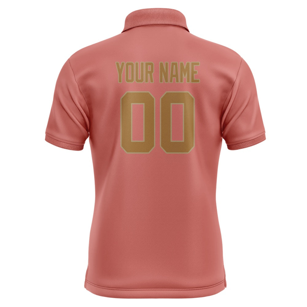 Custom Copper Rose Khaki Short-Sleeve Polo Shirt