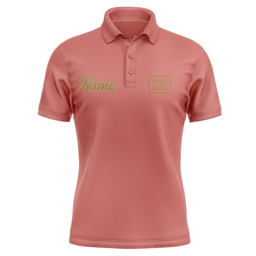 Custom Copper Rose Khaki Short-Sleeve Polo Shirt