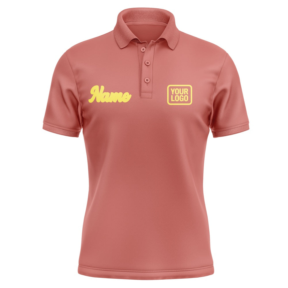 Custom Copper Rose Light Yellow Short-Sleeve Polo Shirt