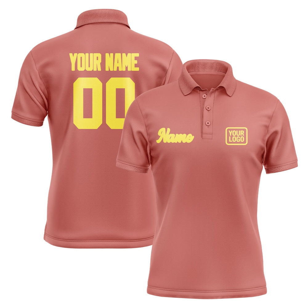 Custom Copper Rose Light Yellow Short-Sleeve Polo Shirt