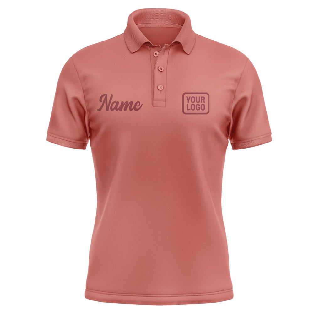 Custom Copper Rose Crimson Red Short-Sleeve Polo Shirt