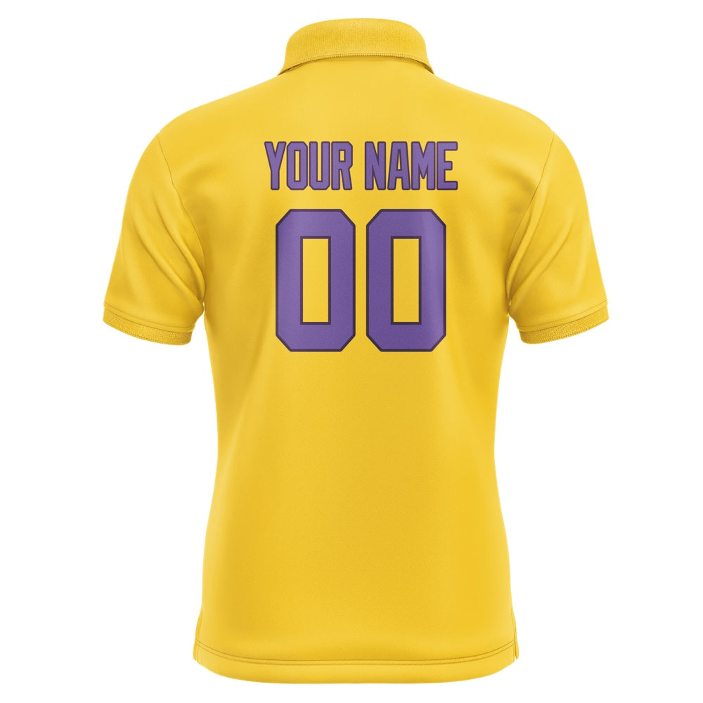 Custom Gold Light Purple Short-Sleeve Polo Shirt