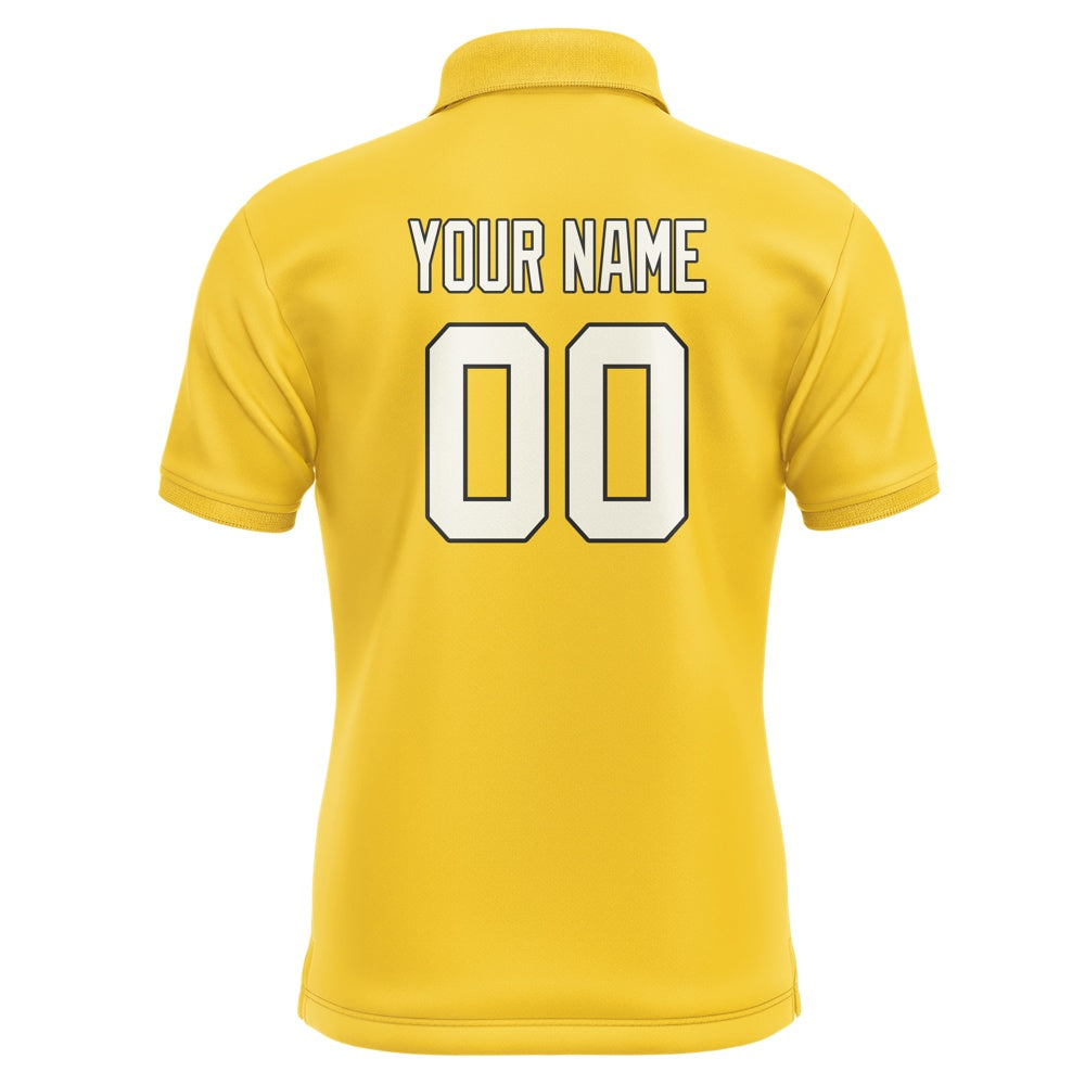 Custom Gold Cream Short-Sleeve Polo Shirt
