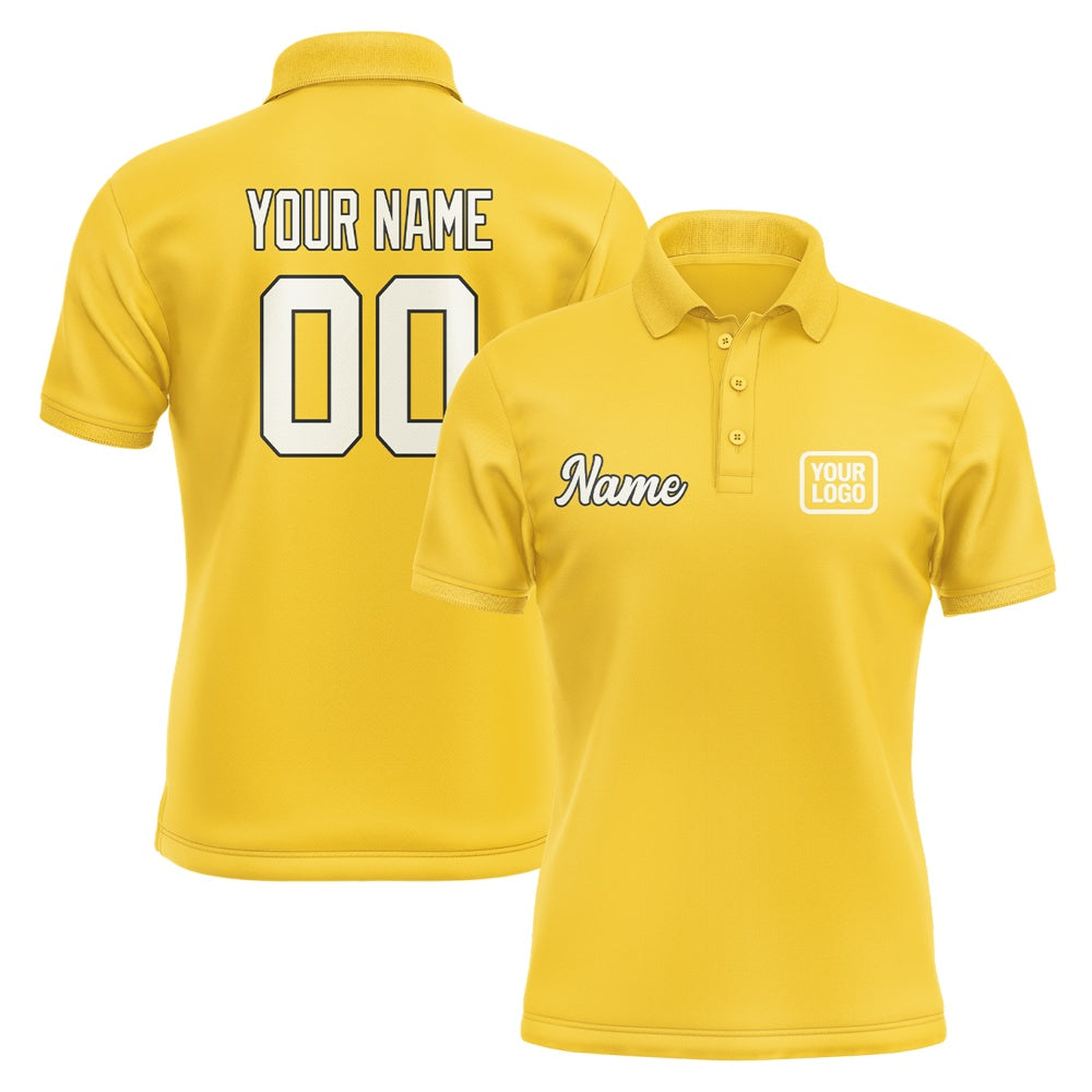 Custom Gold Cream Short-Sleeve Polo Shirt