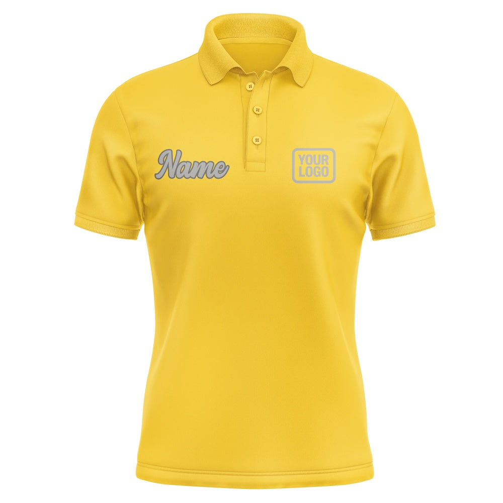 Custom Gold Gray Short-Sleeve Polo Shirt