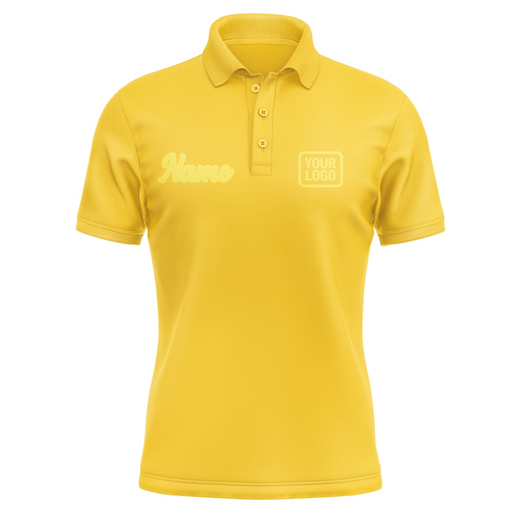 Custom Gold Light Yellow Short-Sleeve Polo Shirt