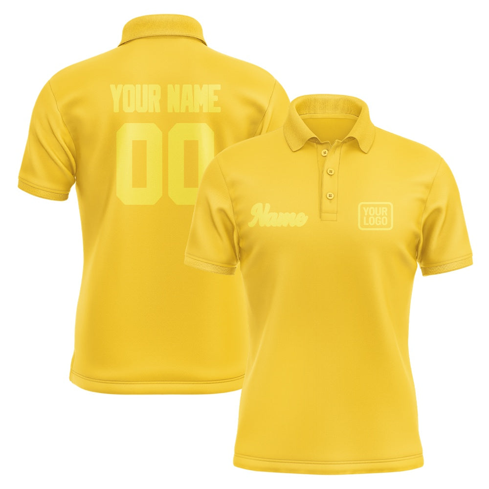 Custom Gold Light Yellow Short-Sleeve Polo Shirt