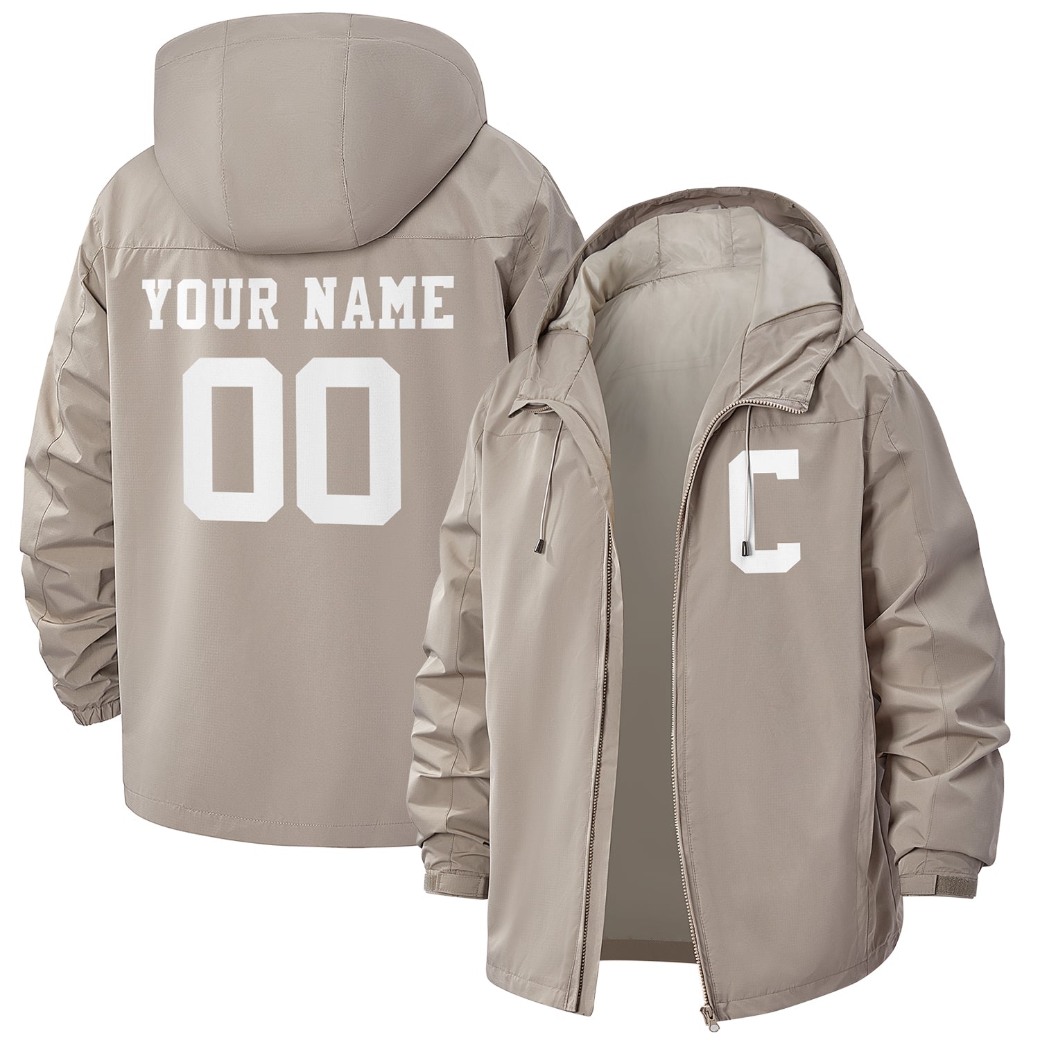 Custom Water-Resistant Windbreaker — Add Monogram Initial / Name / Number