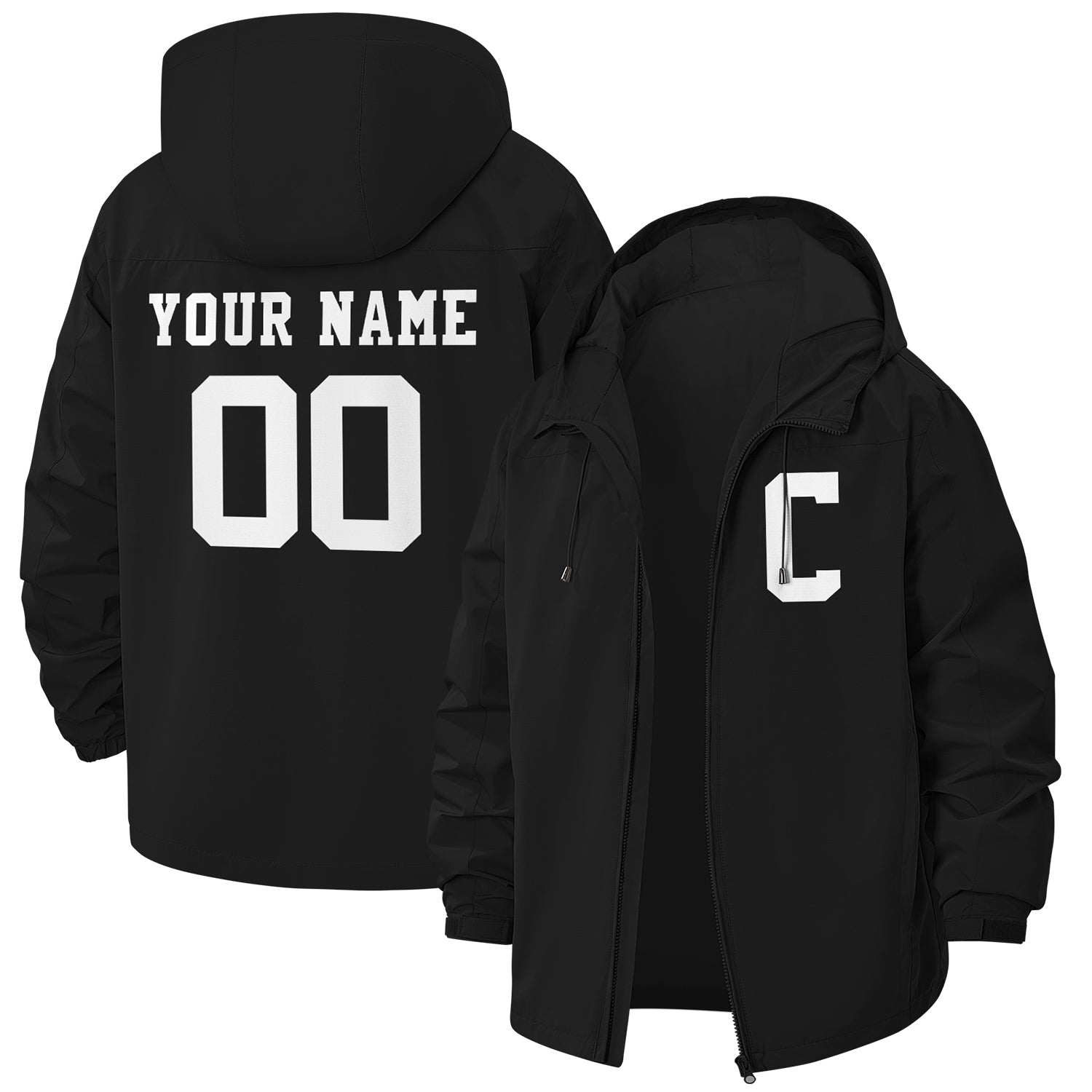 Custom Water-Resistant Windbreaker — Add Monogram Initial / Name / Number