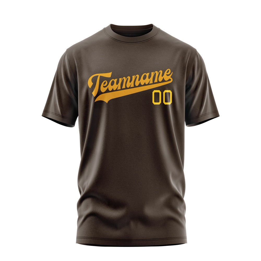 Custom Brown Yellow T-Shirt
