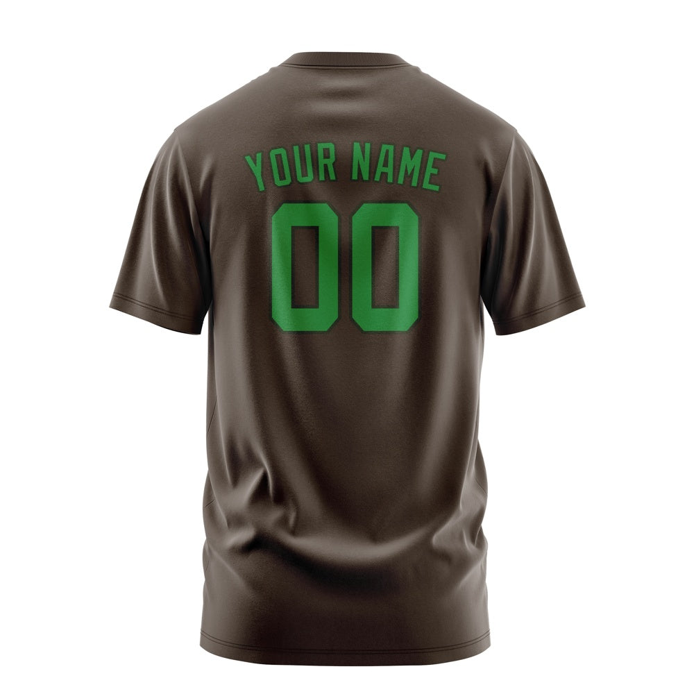 Custom Brown Emerald Green T-Shirt