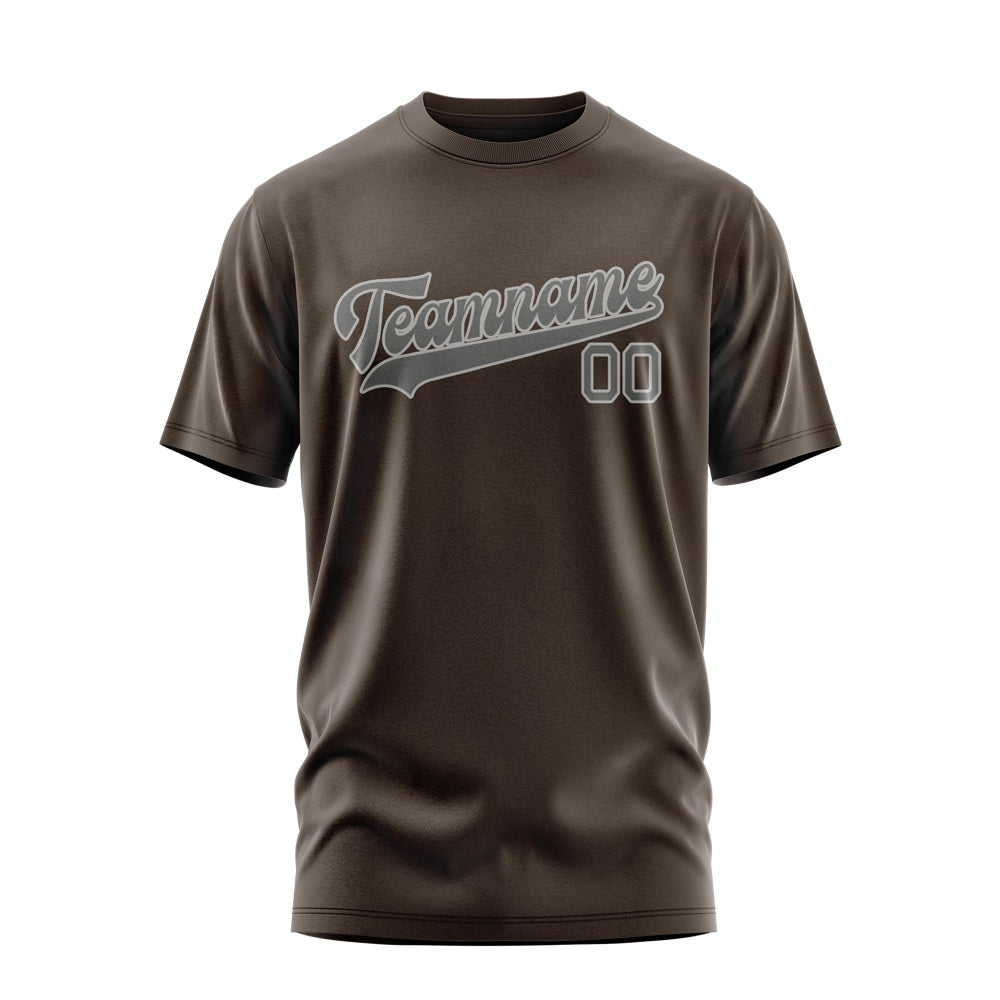 Custom Brown Dark Grey T-Shirt
