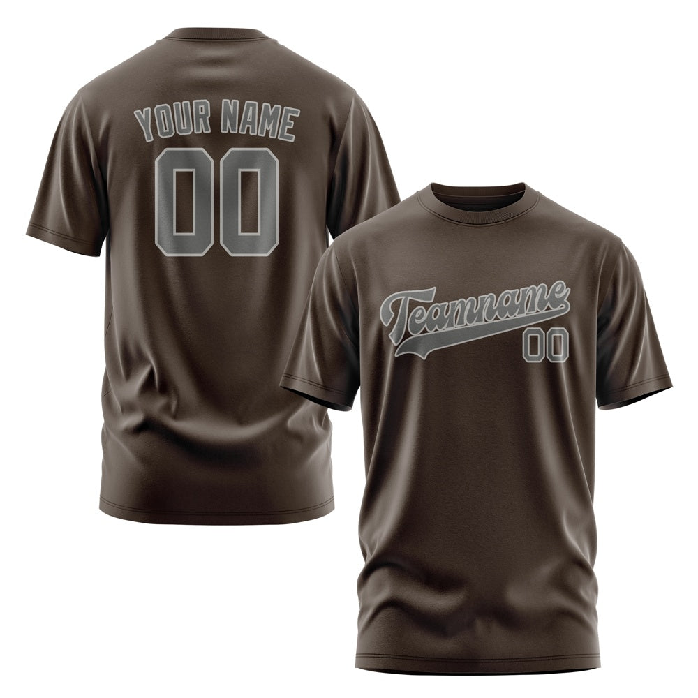 Custom Brown Dark Grey T-Shirt