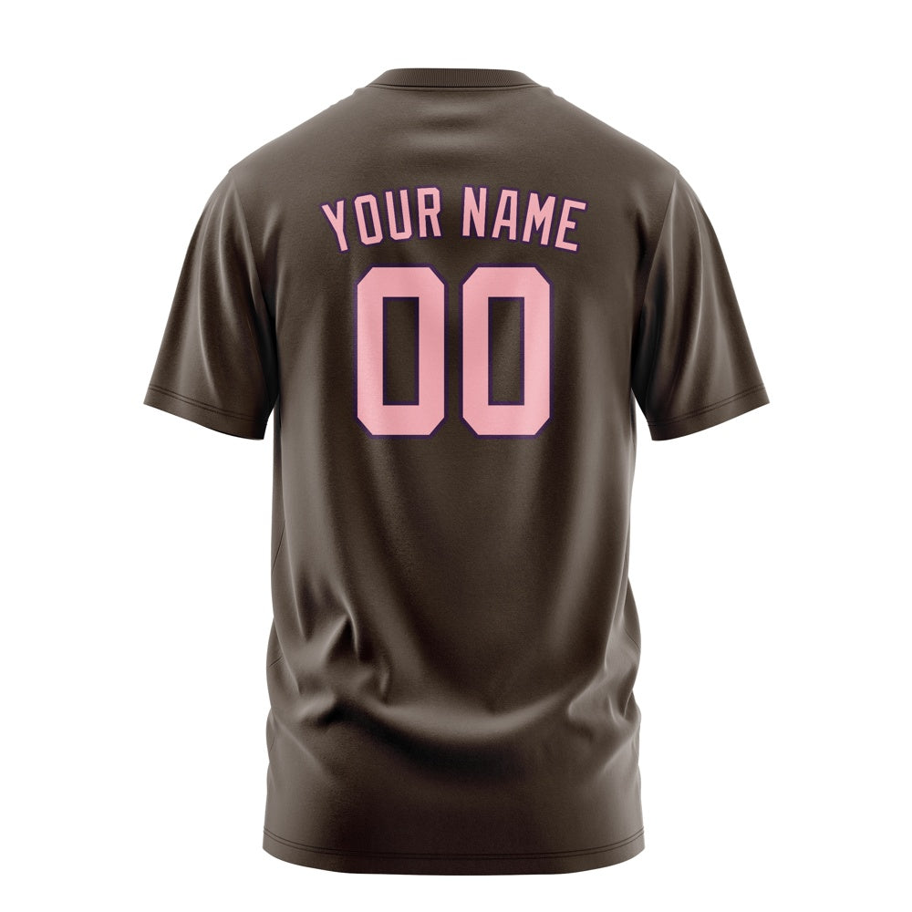 Custom Brown Light Pink T-Shirt