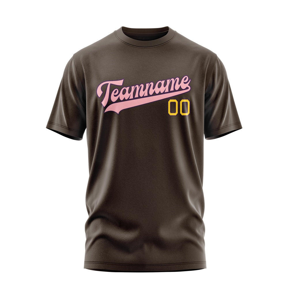 Custom Brown Light Pink T-Shirt