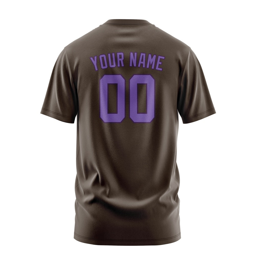 Custom Brown Light Purple T-Shirt
