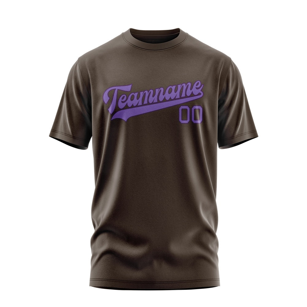 Custom Brown Light Purple T-Shirt