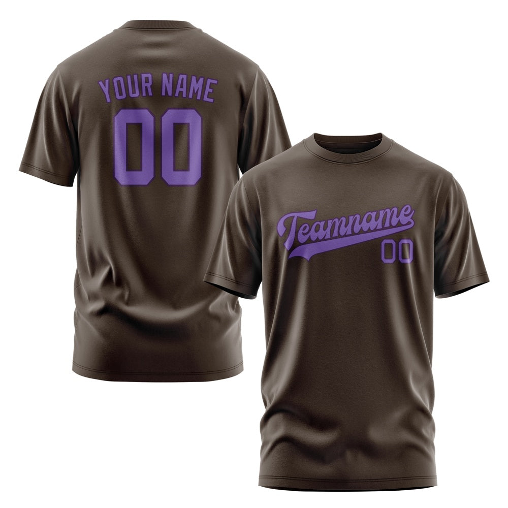 Custom Brown Light Purple T-Shirt