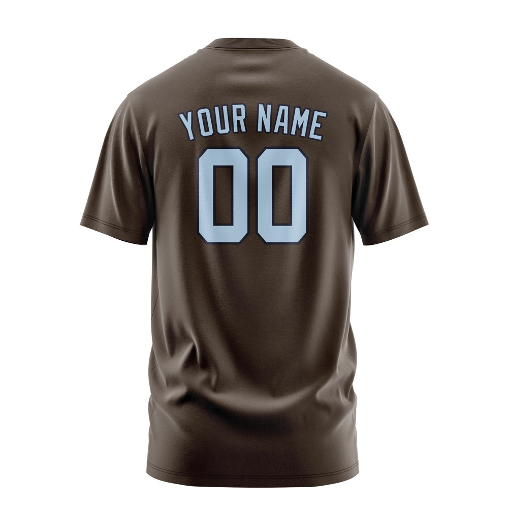 Custom Brown Light Blue T-Shirt
