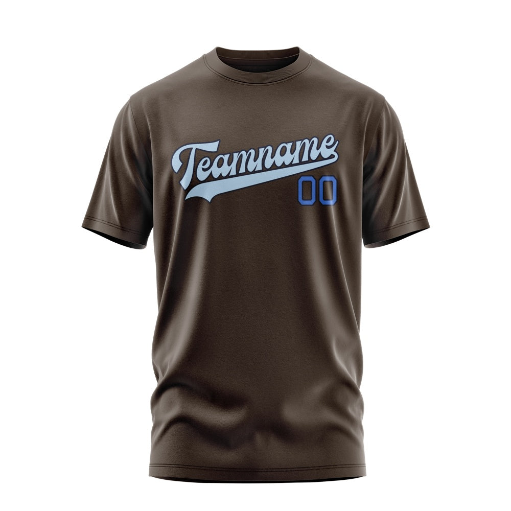 Custom Brown Light Blue T-Shirt