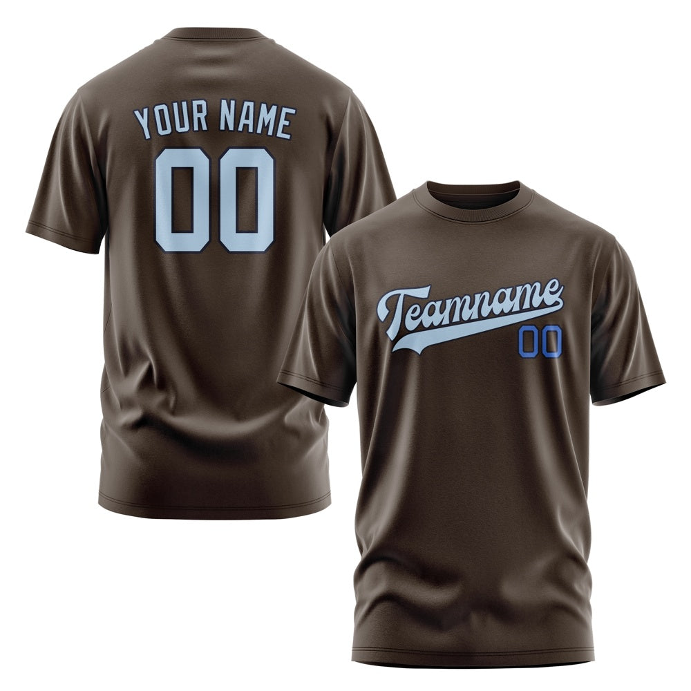 Custom Brown Light Blue T-Shirt