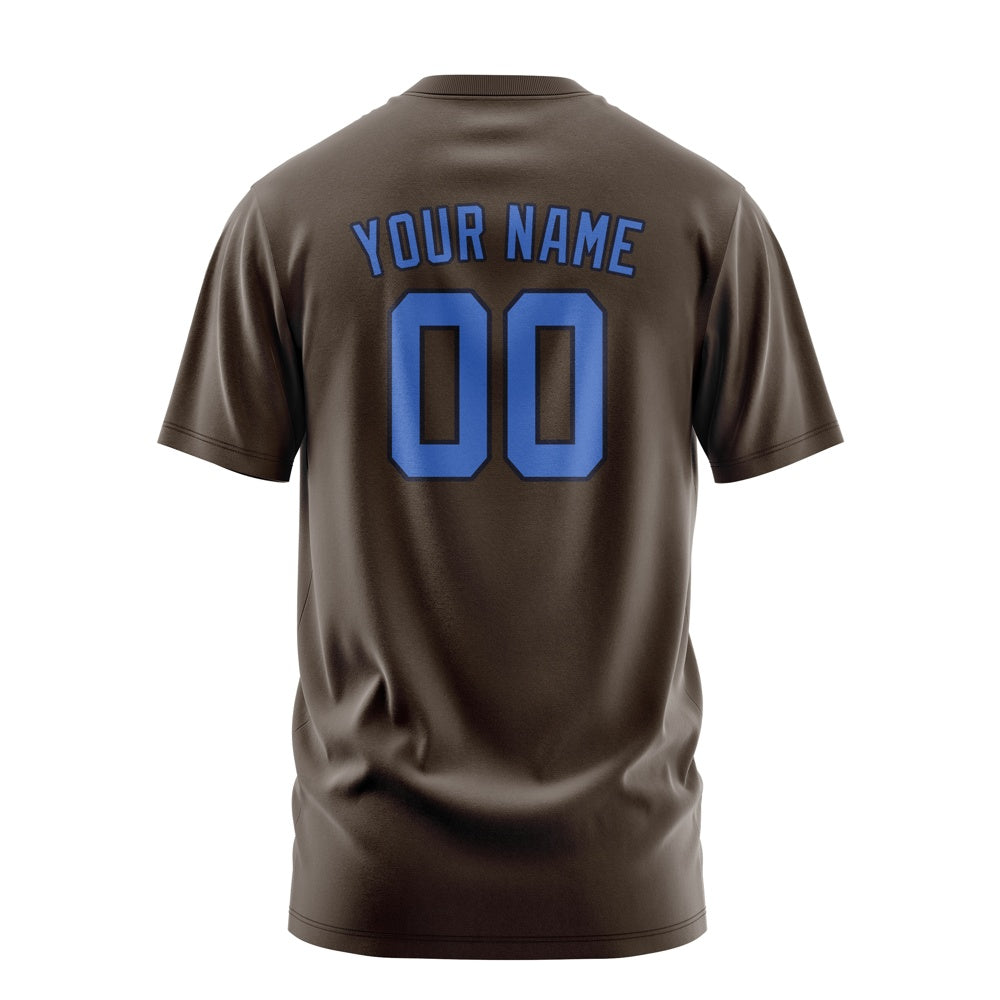 Custom Brown Sky Blue T-Shirt