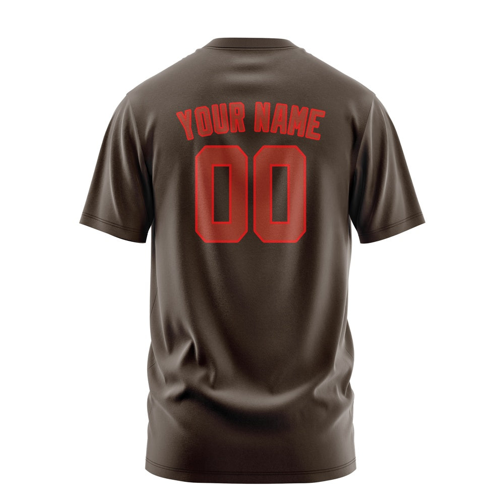 Custom Brown Coral Red T-Shirt