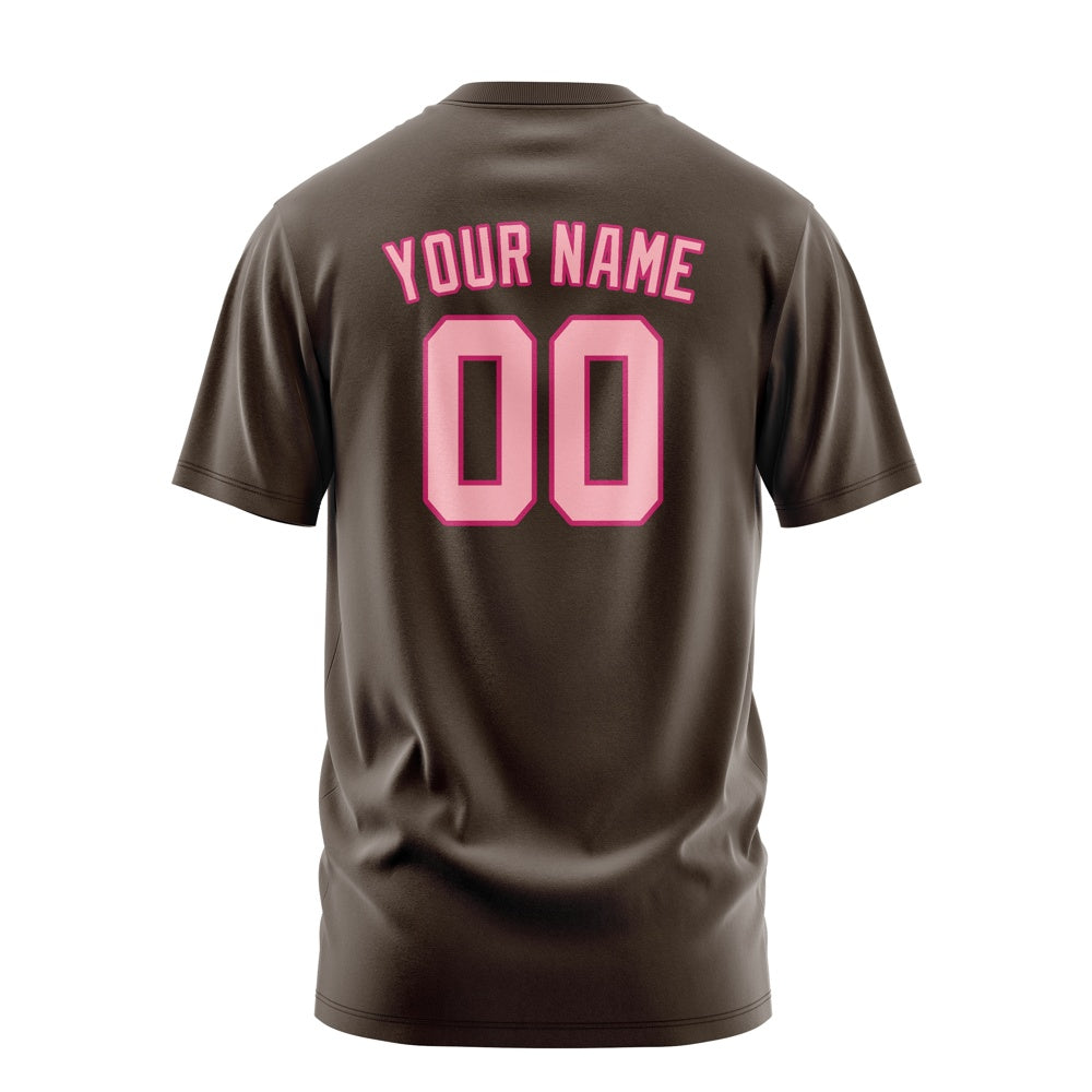 Custom Brown Light Pink T-Shirt