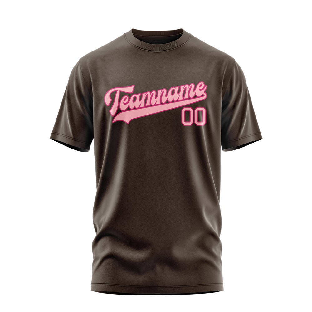 Custom Brown Light Pink T-Shirt