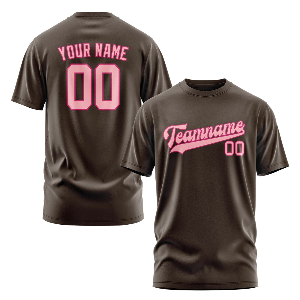 Custom Brown Light Pink T-Shirt