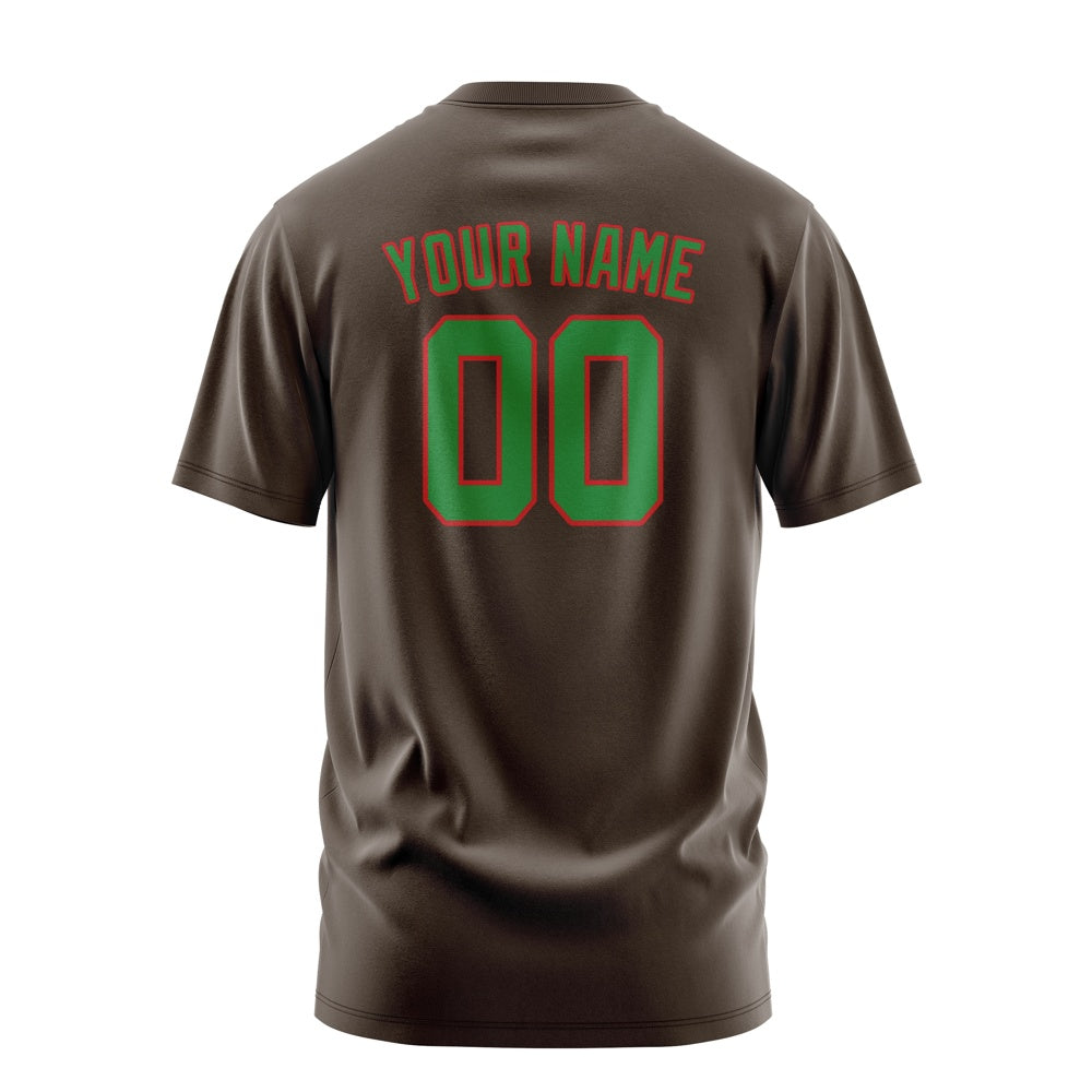 Custom Brown Emerald Green T-Shirt