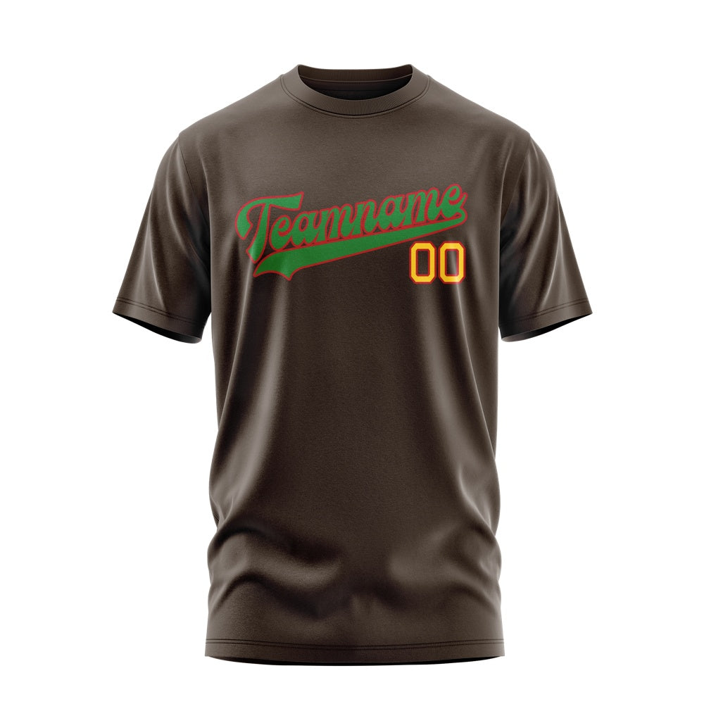 Custom Brown Emerald Green T-Shirt