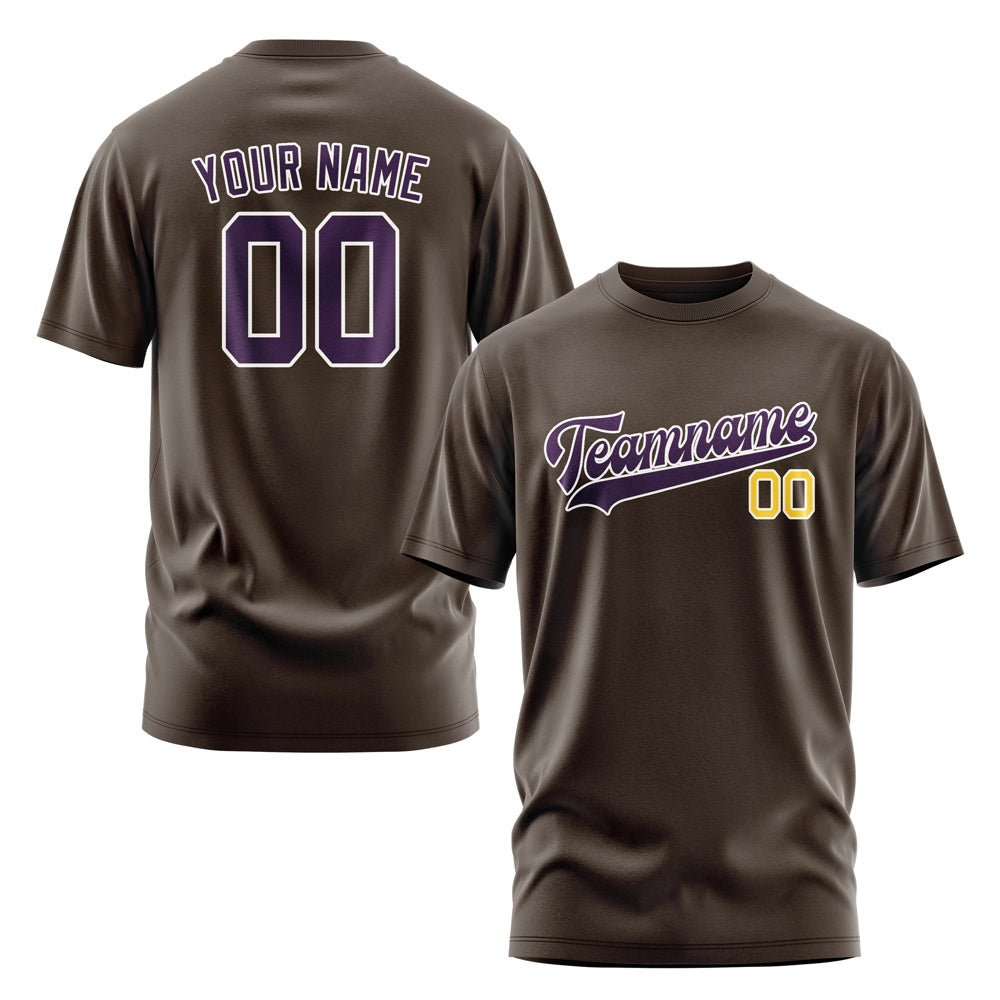 Custom Brown Purple T-Shirt