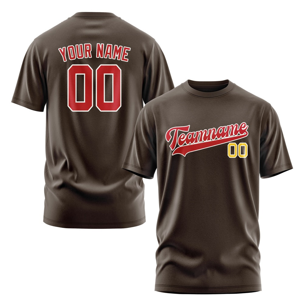 Custom Brown Red T-Shirt
