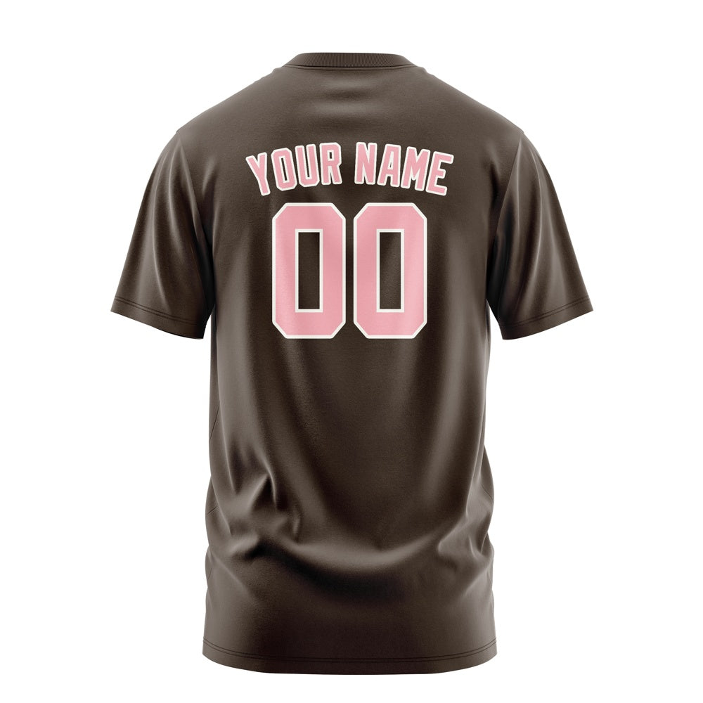 Custom Brown Light Pink T-Shirt